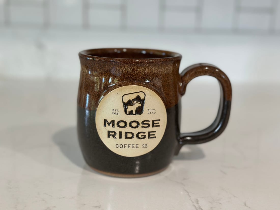 Moose Ridge pottery coffee mug
